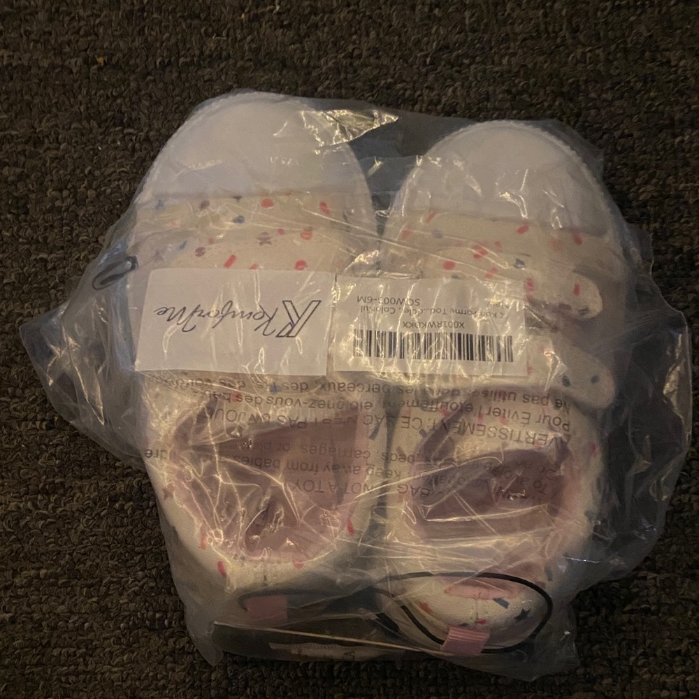 Kids White and Pink Sneakers